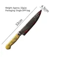 Realistic 33cm Halloween prop bloody plastic knife for spooky costume party decoration - Yellow Handle Bloody Small Pointed Knife