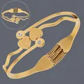 Elegant golden irregular 18K gold plated heart open bangle with crystals for women - Rhinestone Frosted Heart (BS-J5593G)