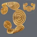 18K gold plated stainless steel irregular spiral open cuff bracelet for women luxury bangle - Spiral Scroll(BS-J5653G)