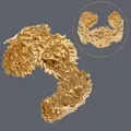 18K gold plated stainless steel irregular open cuff bracelet with lion head relief - Lion Head Relief(BS-J5644G)