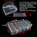 Transparent plastic storage box with 5 removable dividers and detailed dimensions - Removable Large 5-Compartment 27.5x16.5x5.5cm