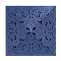 Elegant European style laser-cut wedding invitation card with lace floral pattern - Full Set / Phantom Blue