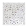 Elegante biglietto d'invito di nozze in pizzo bianco tagliato al laser con fiori - Set Completo / Bianco