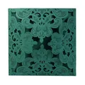 Elegante partecipazione di nozze in pizzo verde scuro con motivi floreali tagliati al laser - Set Completo / Verde Scuro