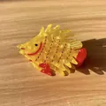 Adorable yellow acetate fish-shaped hair claw clip with cute cartoon design for girls - Yellow & Red Contrast Style (2)