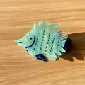 Cute mint green fish-shaped hair claw clip made of marble-textured acetate material. - Mint Green Style (1)