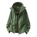 Veste de protection solaire légère à capuche pour l'extérieur en vert forêt respirant. - M [110-125] / Vert Armée