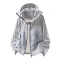Veste de protection solaire à capuche en soie glacée pour cyclisme en plein air - M [110-125] / Gris Étoilé