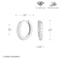 925 sterling silver zircon hoop earrings size chart and weight specifications - Silver (Inner Diameter 8mm)
