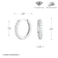 925 sterling silver hoop earrings with 5A zircon details and product dimensions - Silver (Inner Diameter 9mm)