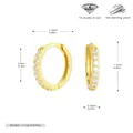 Detailed size guide for S925 sterling silver gold-plated hoop earrings with 5A zircon. - Gold (Inner Diameter 9mm)