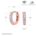 Rose gold S925 sterling silver hoop earrings with zircon and detailed size measurements - Rose Gold (Inner Diameter 6mm)