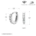 925 sterling silver huggie hoop earrings with 5A zircon stones size 0.83cm - Silver (Inner Diameter 5mm)