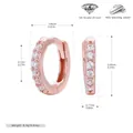 Rose gold S925 sterling silver hoop earrings with 5A zircon stones and dimensions - Rose Gold (Inner Diameter 7mm)