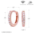 Rose gold S925 sterling silver hoop earrings with 5A grade zircon dimensions - Rose Gold (Inner Diameter 8mm)