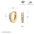 Elegant S925 sterling silver gold plated hoop earrings with 5A grade zircon stones - Gold (Inner Diameter 5mm)
