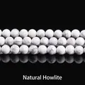 Perle rotonde in howlite bianca naturale con trama marmorea per gioielli fai-da-te - 12mm [circa 31 pz] / Perle di turchese bianco naturale