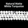 Perline rotonde in turchese bianco opaco naturale per la creazione di gioielli fai-da-te - 12mm [circa 31 pz] / Perle di turchese bianco satinato naturale