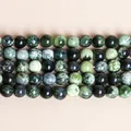 Natural variegated green Picasso jasper round loose beads for DIY jewelry bracelet making - Natural Grass Green Turquoise Beads