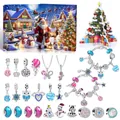 Christmas advent calendar jewelry set featuring 24 DIY charms and beads for kids - YD-02 (With Christmas Tree)