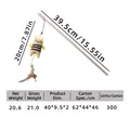 Eco-friendly wooden cat teaser wand toy with cute bee plush and natural feather pendant - Bee Shape Plush Wooden Rod (B12408)