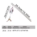 Interactive cat teaser wand with wooden stick, plush cow, bell and feather detail - Wooden Rod Plush Pig Style