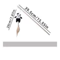 Interactive wooden cat teaser wand featuring cute panda plush and natural feather pendant - Wooden Rod Plush Panda Style