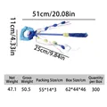 Macaron cat teaser wand with plush pom-poms and streamers for interactive play - Blue Ring Tassel Fairy Wand Style