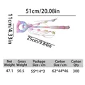 Colorful macaron plush fairy wand cat toy teaser with detailed size specifications - Pink Heart Tassel Fairy Wand Style