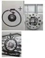 Vintage mechanical skeleton pocket watch with double-opening and Roman numerals - Manual Machinery / Bronze