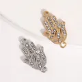 Funkelnde Strass Hamsa-Hand Verbinder für DIY-Schmuckherstellung in Gold und Silber - Doppelring hohle Hamsa-Hand mit Strass / Silber