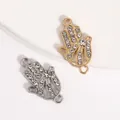 Exquisite Hamsa hand alloy jewelry charms with rhinestones in gold and silver finish - Full Rhinestone Large Center Stone Hand