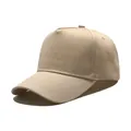 Gorra de béisbol clásica de puro algodón beige de cinco paneles con visera curva - M (56-58cm) / Caqui
