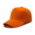 Gorra de béisbol de algodón naranja de 5 paneles con corona alta y visera curva - M (56-58cm) / Naranja