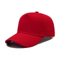 Casquette de baseball classique rouge 5 pans en coton avec visière courbée et front rigide - M (56-58cm) / Rouge