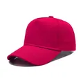 Casquette de baseball unie en coton rose fuchsia à cinq panneaux avec visière incurvée - M (56-58cm) / Rose rouge