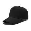 Casquette de baseball classique noire en coton à 5 panneaux avec grande visière courbée. - M (56-58cm) / Noir