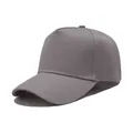 Casquette de baseball 5 pans en coton gris uni de qualité avec calotte structurée - M (56-58cm) / Gris clair