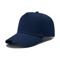 Casquette de baseball classique en coton bleu marine à 5 panneaux avec visière large - M (56-58cm) / Bleu marine