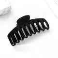 Elegant black flocked large shark hair claw clip for women's thick hair accessories - Square Clip / Black