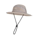 Khaki breathable mesh sun hat with wide brim and adjustable chin strap for outdoor - Khaki