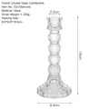 Elegant French vintage crystal glass candle holder with diamond pattern for romantic dinners - Diamond Four Balls Style / Clear