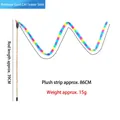 Interactive rainbow plush cat wand toy with a 39cm gold wand and a long 86cm strip - Rainbow Gold Short Wand Teaser