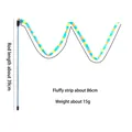 Colorful forest green and blue cat teaser wand toy with 86cm plush strip and 39cm rod - Forest Green and Blue Short Wand Teaser