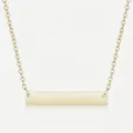 Elegant polished gold stainless steel horizontal bar pendant necklace for women - Champagne Gold (35*6)