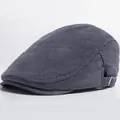Gorra plana clásica de pana vintage en gris oscuro para hombre y mujer invierno - Ajustable (55-59cm) / Gris