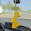 Yellow handmade crochet lily of the valley flower car rearview mirror hanging ornament - Yellow Lily Of The Valley (4 Flowers)