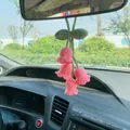 Handmade pink crochet lily of the valley flower car mirror hanging ornament decoration - Pink Lily Of The Valley (4 Flowers)