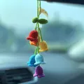 Hand-crocheted colorful tulip flower car hanging ornament for rearview mirror decoration - Gradient Colorful Lily Of The Valley (6 Flowers)