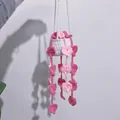 Pink and white handmade crochet heart plant car hanging ornament for rearview mirror - New Heart Pink Leaf Flower Basket